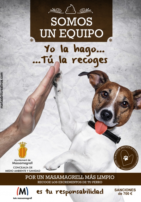 Cartel campaña recogida heces para el Ajuntament de Massamagrell