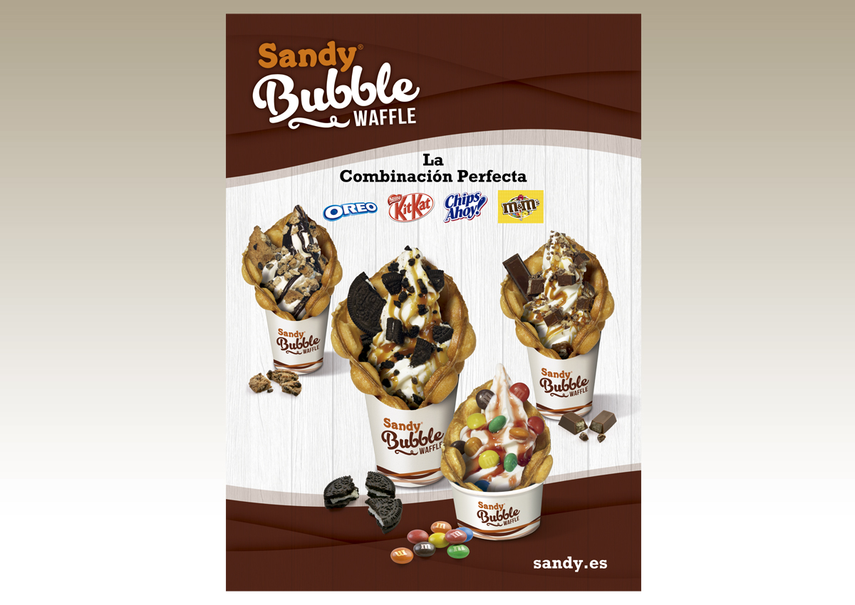 Gofres con helado Sandy